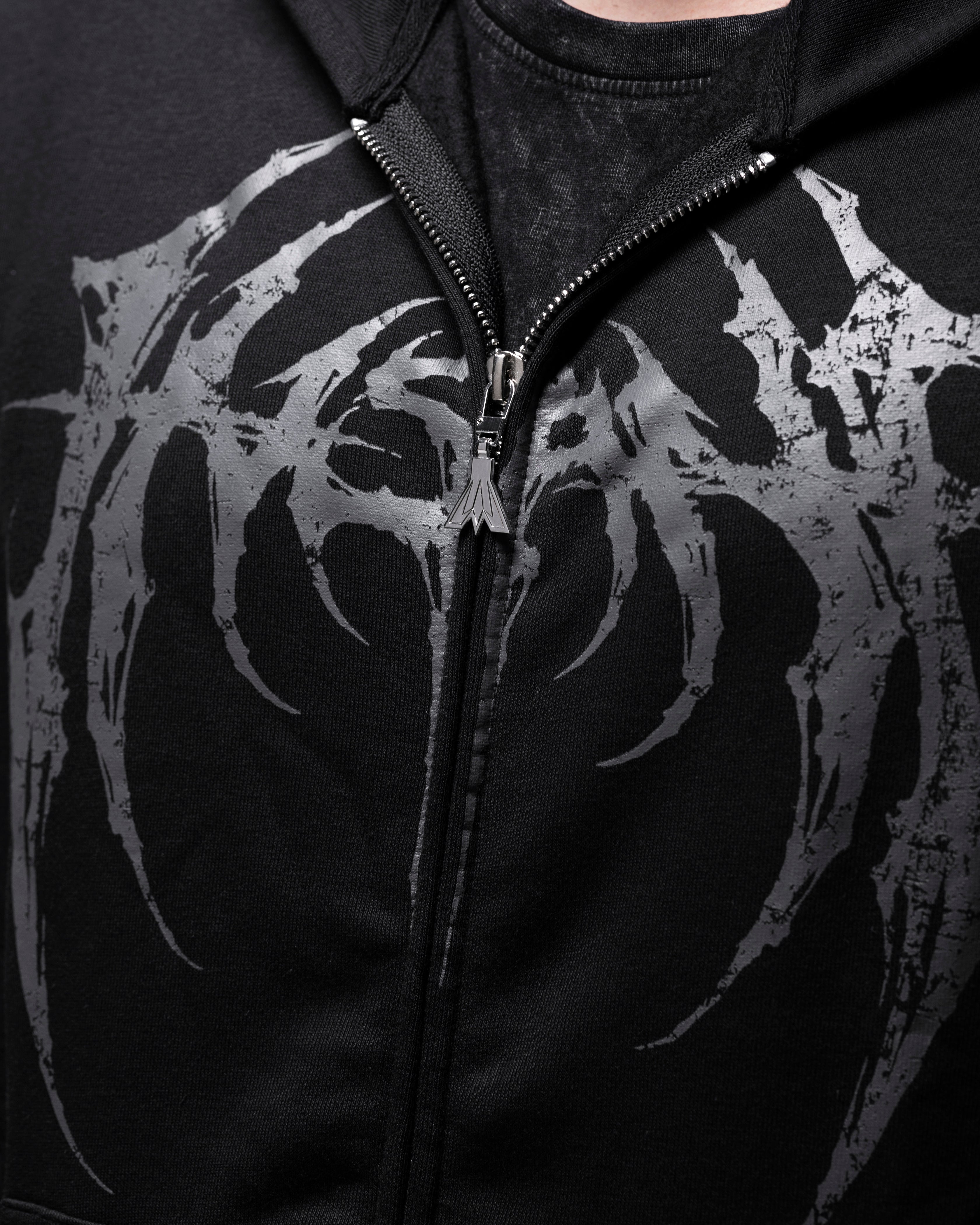 SUDADERA CON ZIP OVERSIZE CROPPED INSANE