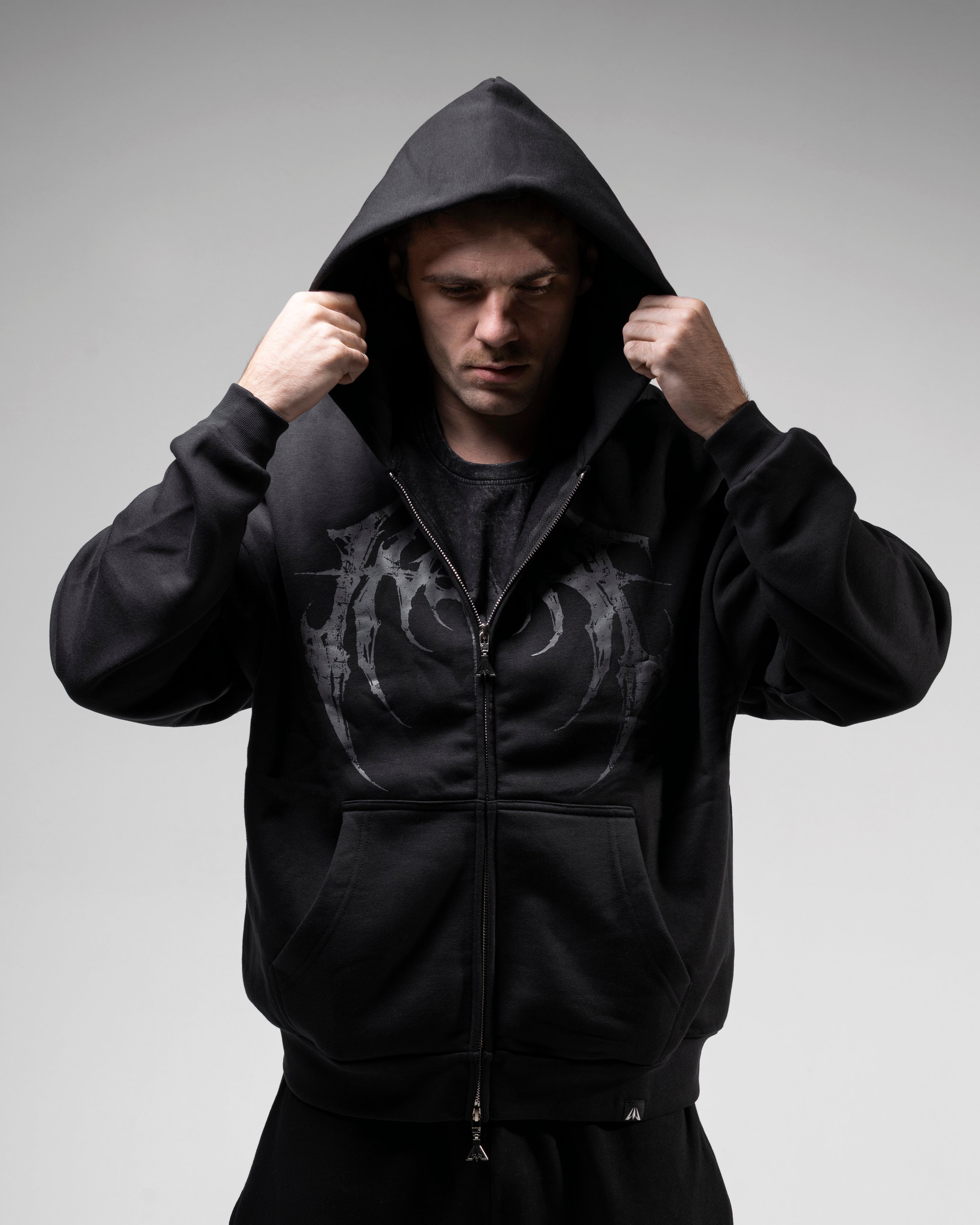 SUDADERA CON ZIP OVERSIZE CROPPED INSANE