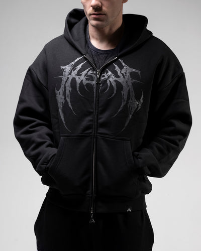 SUDADERA CON ZIP OVERSIZE CROPPED INSANE