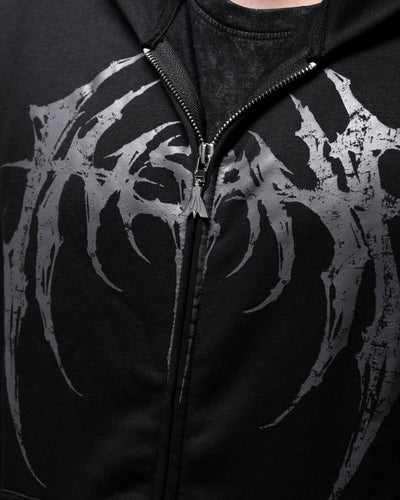SUDADERA CON ZIP OVERSIZE CROPPED INSANE