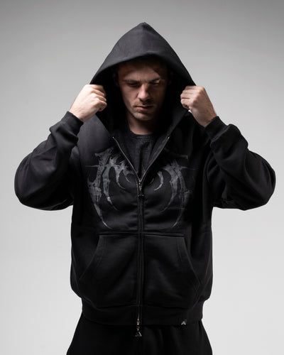 SUDADERA CON ZIP OVERSIZE CROPPED INSANE